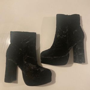 Deena and Ozzy Crushed Velvet Platform Boots